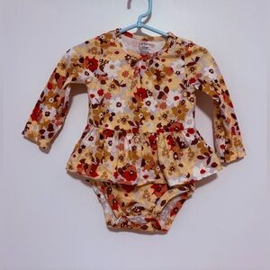 Carter's Floral Peplum Baby Onesie - Red and Yellow